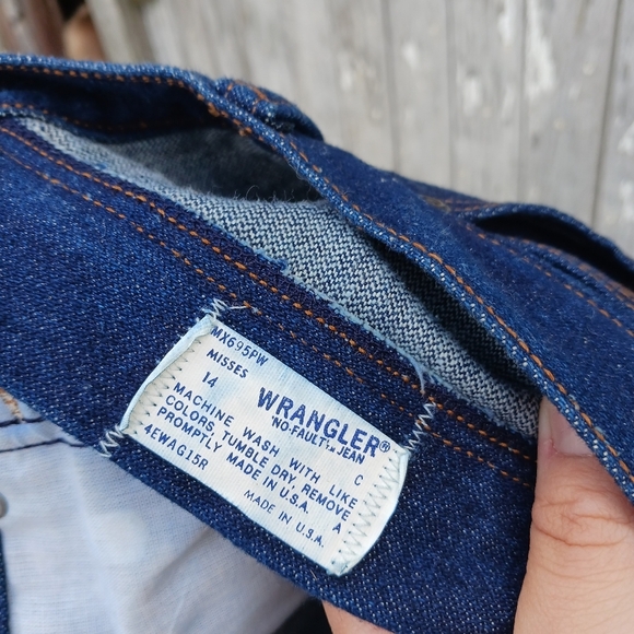 NWT Vintage 1970s Wrangler Misses Full Fit Size 14 Denim Jeans Made in USA - Picture 6 of 6
